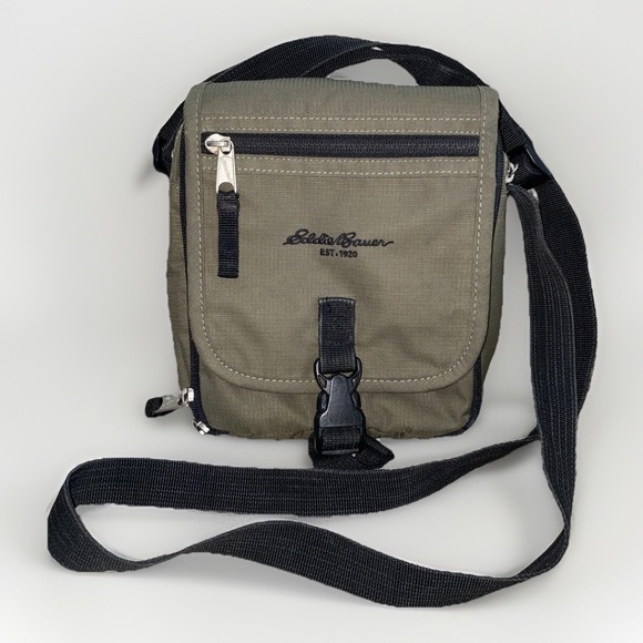 Eddie Bauer Handbags - Eddie Bauer Travel Hiking Olive Green Crossbody Bag